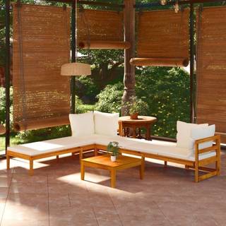 Loungesæt Til Haven 3 Dele Med Mørkegrå Hynder Akacietræ