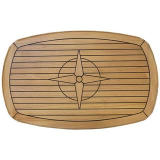 Bordplade i teak, oval, 96 x 62 cm