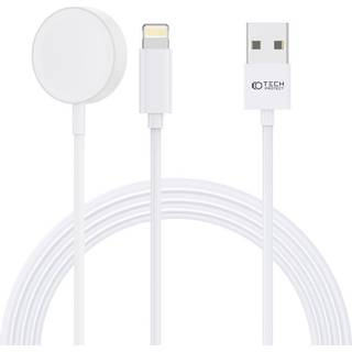 Tech-Protect 2-in-1 Lightning/Magnetisk Trådløs Oplader til Apple Watch - Hvid