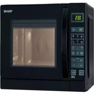 SHARP R642BKW - Kombineret mikroovn med grill sort - 20 L - 800 W - Grill 1000 W - Fritstående