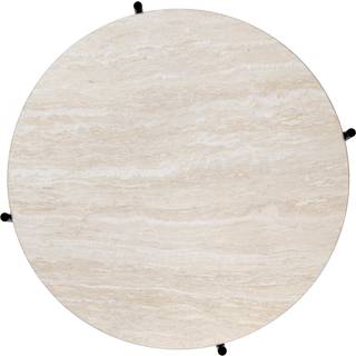 GUBI TS Outdoor sidebord Natural white, sort understel, travertin