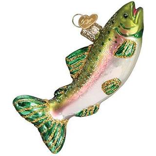 Old World Christmas Fish Collection Glass blæst ornamenter til juletræ alpin regnbue ørred