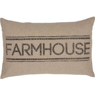 VHC Brands Sawyer Mill Charcoal Farmhouse Decor Sengding Bomuldstekst Rektangel Kast Pudebetræk m/ indsats