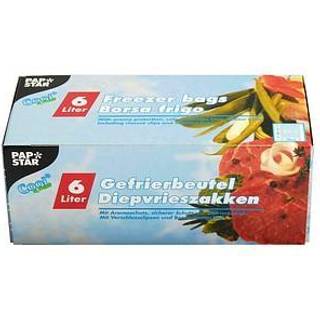 100 stk. Fryseposer med lukkeclips og tekstfelt 1 L Klar 16x20 cm - Displayæske med kliklåg