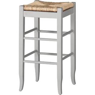 Benjara firkantet træramme barstole med håndvævet rush hvid og brun