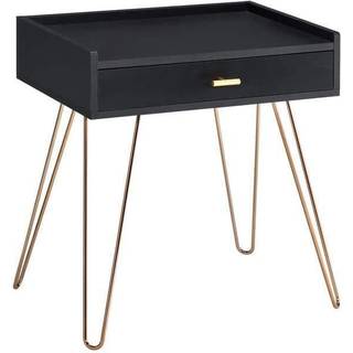 23.5 """" I sort Allen Mid-Century Accent Table m/ kobberh?rbenben