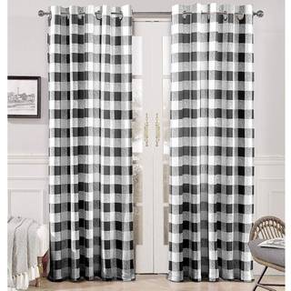 Driftaway buffalo plaid check gardiner sort og hvid b?ffel rutet m?rkl?dning gardiner til bondeg?rd sovev?relse stue m?rkere termisk landvindue b