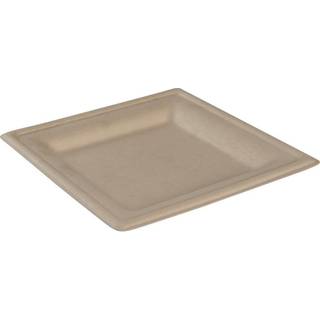 Gastro Fibertallerken 20x20x1,5cm nature bagasse firkantet komposterbar