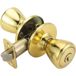 Design House Tulip Polised Brass Keyed Entry Door Knap
