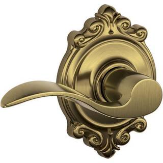 Schlage trim med Schlage Hall og Closet Lever Antique Brass (F10 ACC 609 BRK)