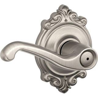 Schlage F40 Fla 619 Brk Brookshire Collection Flair Privacy Lever Satin Nickel