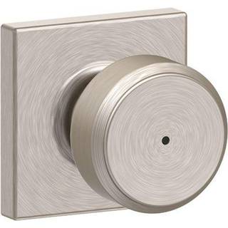 Schlage F40 BWE 619 Col Bowery Door Knob med Collins Trim Bed & Bath Privacy Lock Satin Nickel