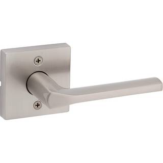 Kwikset Lissabon dummy d?rh?ndtag Enkeltsidet h?ndtag til skabe franske dobbeltd?re og pantry satin nikkel ikke-drejende reversibelt interi?r pus