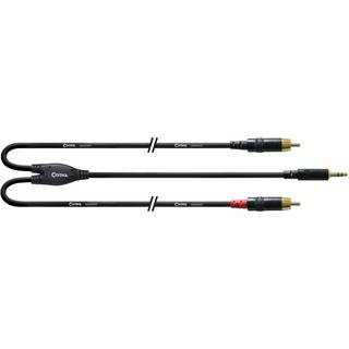 Cordial Audio Adapterkabel [1x Jackstik 3,5 mm - 2x Cinch-stik] 6.00 m Sort
