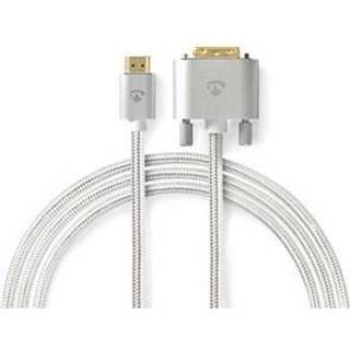 Nedis HDMI™ kabel | HDMI™ Stik | DVI-D 24 + 1-pin han | 2560x1600 | Guldplateret | 2.00 m | Lige | Flettet | Sølv | Cover Window Box