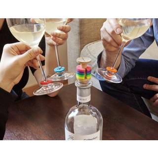 Kikkerland - Rainbow Wine Rings + Stopper (BA91)