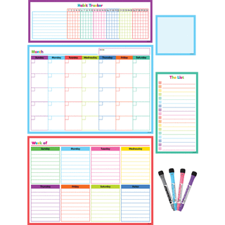 Farverig t?r-slet magnetisk kalenders?t