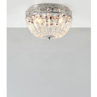 Etienne loftlampe, glaskrystaller, Ø 25 cm, krom