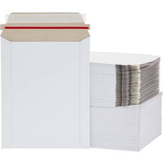 100 pakke 7x9 stive pap -mailere, der forbliver fladt selvkl?bende fotokonvolutter til forsendelsesdokumenter bulk (hvid)