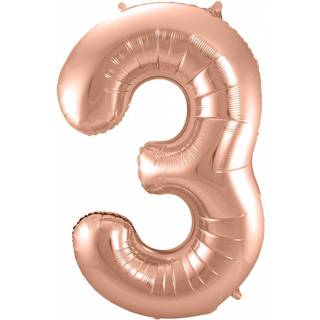 Folienballon Zahl 3 Rose Gold