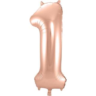 Folienballon Zahl 1 Rose Gold