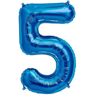 Folienballon Zahl 5 Blau