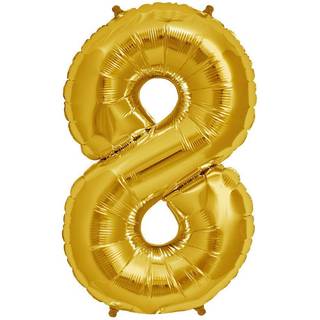Folienballon Zahl 8 Gold