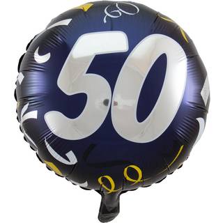 Folienballon 50 schwarz-gold 45cm
