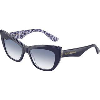 Dolce & Gabbana Kvinde DG4417 341419 Solbriller Acetat Blå Blå Cat Eye Normal Skygge