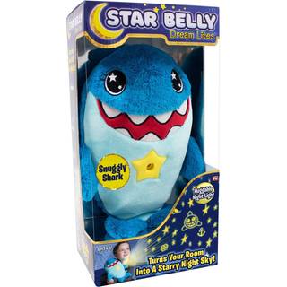 Ontel Star Belly Dream Lites Fyldt Animal Night Light Snuggly Blue Shark - Projekter gl?dende stjerner og former i 6 blide farver, som det ses p?