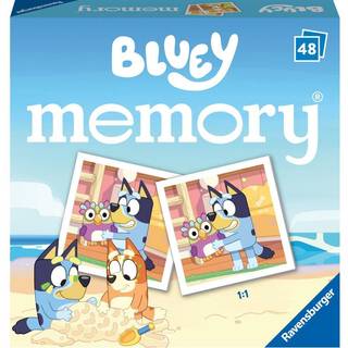 Ravensburger Bluey Mini Memory: 48-kort billedmatch-spil til 24 par, Snap & Play til børn fra 3 år og opefter.