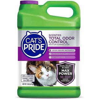 Cat's Pride Max Power: Total Odor Control - Op til 10 dages kraftig lugtkontrol - st?rk klumpning - 99% st?vfri - flerkats kuld duftende 15 pund