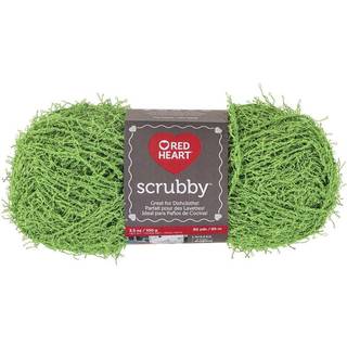 Rødt hjerte skrubbet garn-lime