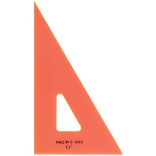 Pacific Arc Drafting Triangle 18-tommer 30/60/90 grader fluorescerende orange