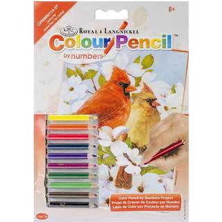 Royal Brush Cpnmin-114 Mini Color Cardinal Pair Pencil by Number Kit 5 """" med 7 """"