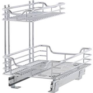 Husholdnings essentielle glidez Multipurpose Chrome-lagdelt st?ludtr?k/glide-out opbevaringsarrang?r til under vask eller under kabinetbrug-2-lag