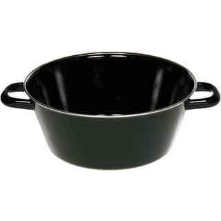 Riess Classic Schwarzemaille Schmalzpfanne 30 cm halbtief - Emaille - Schwarz