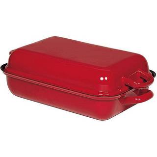 Riess Classic Color Rot Bratpfanne 32 x 22 cm mit Deckel - Emaille