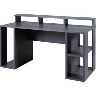 MatchPoint skrivebord gaming, med hylder grå.