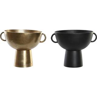 Vase DKD Home Decor 34 x 28 x 26 cm Sort Gylden Aluminium Moderne (2 enheder)