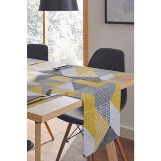 Catherine Lansfield Catherine Lansfield Yellow Larsson Geo 100% Cotton Table Runner