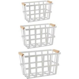 DII Asst White Urban Modern Metal Basket Set/3