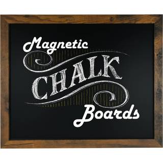 Loddie Doddie Magnetic Chalkboard - til k?kken og v?gindretning - let at slette tavle - indrammet magnet tavle - h?ngende sorte tavler (rustik ra