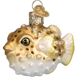 Old World Christmas Fish Collection Glass Blown Ornaments for Christmas Tree Pufferfish