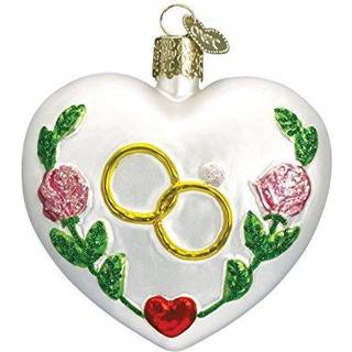 Old World Christmas Bride and Groom Gifts Glass blæst ornamenter til juletræ bryllupshjerte