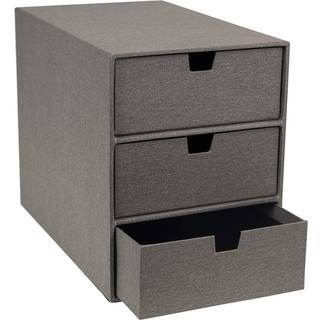 Bigso Ingrid 3-skuffe Fiberboard Desk Organizer skuffer Holdbar skrivebordsopbevaringsarrang?r med skuffer til kontorartikler og tilbeh?r Stable