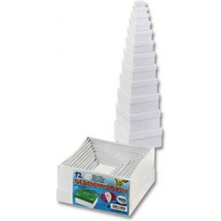 Geschenkboxen eckig versch. Größen 12 Stück - Weiß