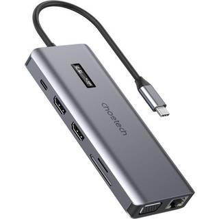 Choetech - Adapter 12w1 HUB M26 USB C for USB C USB A HDMI VGA AUX SD TF grey