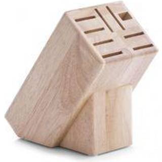Knivblok i gummitræ - Natur - 12,5cm x 25,5cm x 22cm - Abelone