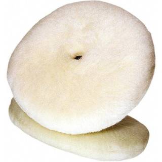 Polérpude dobbeltsidet hvid uld rondel ø228mm
